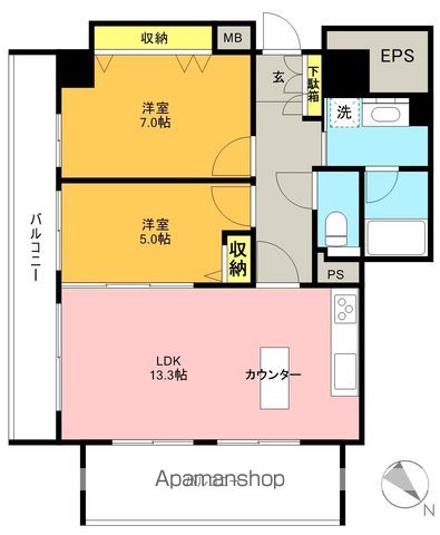 グランピラー高井戸 305号室 間取り