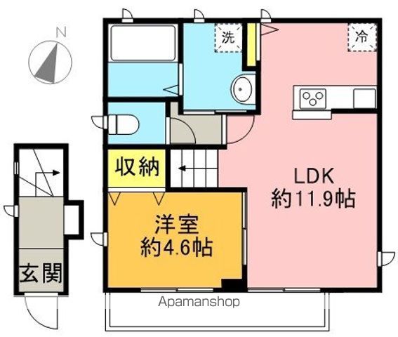 クレストＳ 201号室 間取り