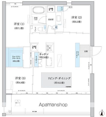 ガーデニエール砧　ＷＥＳＴ 806号室 間取り