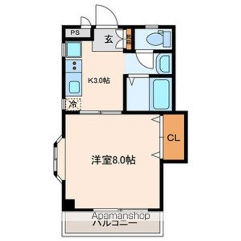 ＲＯＫＡ　ＳＴＡＴＩＯＮ　ＰＬＡＺＡ 401号室 間取り