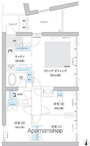 ガーデニエール砧　ＷＥＳＴ 623号室 間取り