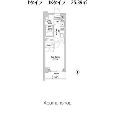 ＴＥＬＬＵＳ八幡山 219号室 間取り