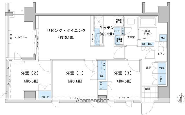 ガーデニエール砧レジデンス 620号室 間取り