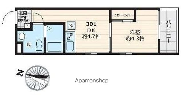 ボウ　ベルズ　ハウス笹塚 301号室 間取り