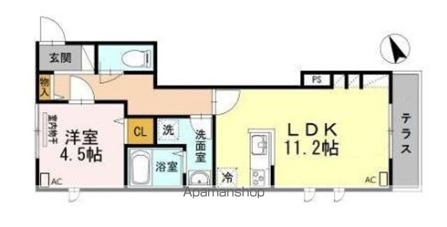 ドミール北沢 101号室 間取り