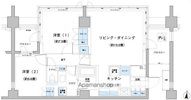 ガーデニエール砧レジデンス 711号室 間取り