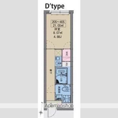 ＭＡＸＩＶ　ＣＩＴＹ八幡山 405号室 間取り