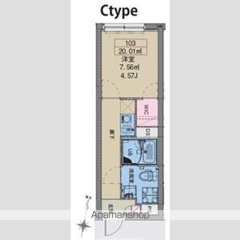 ＭＡＸＩＶ　ＣＩＴＹ八幡山 103号室 間取り
