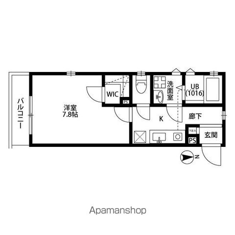 アムールポルト 101号室 間取り