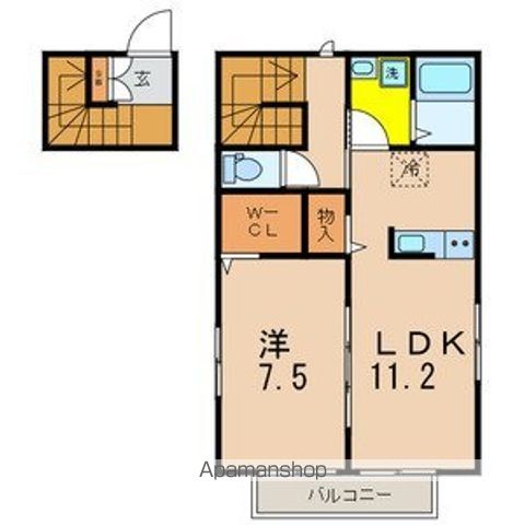 Ｆｉｃｕｓーｒｅｔｕｓａ（ファイカスレチュサ） 201号室 間取り