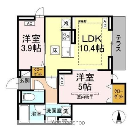 セレスティア上北沢 101号室 間取り