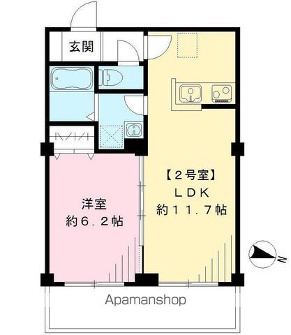 ビューノ芦花 202号室 間取り