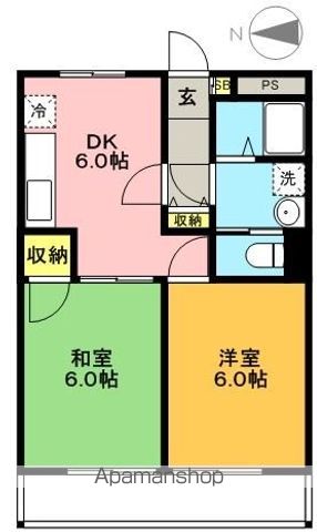 サニーコート西館 205号室 間取り