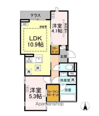 セレスティア上北沢 103号室 間取り