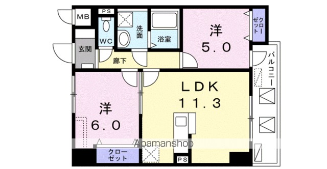 レジデンス桜樺 802号室 間取り