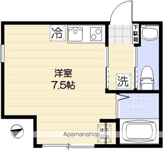 フラット八幡山 101号室 間取り