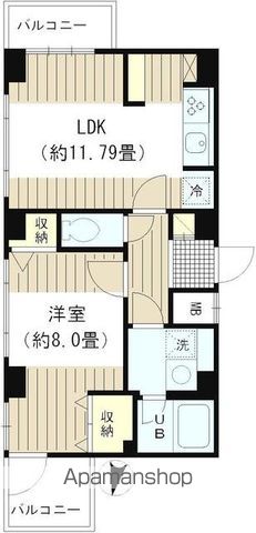 ＣＯＬＯＲＳ　ＧＡＲＤＥＮ 201号室 間取り