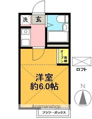 スクウェアーファイブ 203号室 間取り
