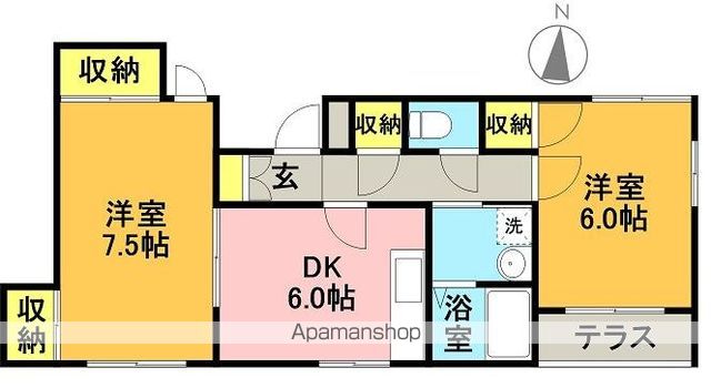 メゾンカテルネル 102号室 間取り