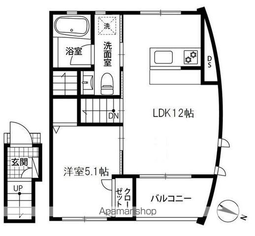 パラディ成城 201号室 間取り