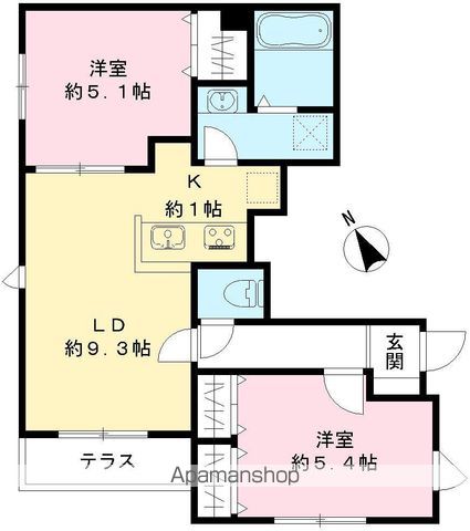 ＩーＦＬＡＴ　アイフラット 102号室 間取り