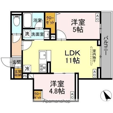 セレスティア桜上水 205号室 間取り