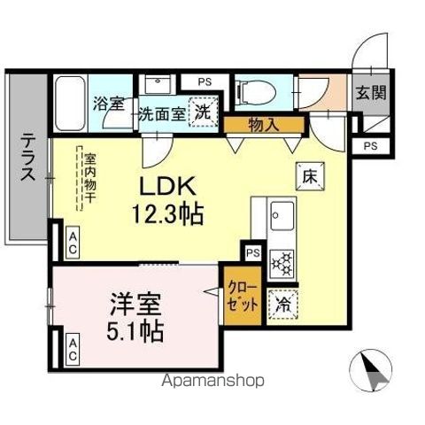 セレスティア桜上水 102号室 間取り