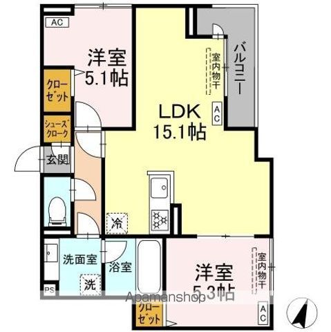 セレスティア船橋ＩＩ 201号室 間取り