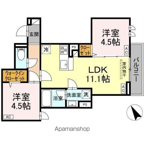セレスティア桜上水 201号室 間取り