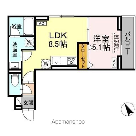 セレスティア桜上水 206号室 間取り