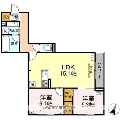 セレスティア船橋ＩＩ 302号室 間取り