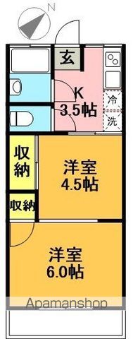 筑波荘 3号室 間取り