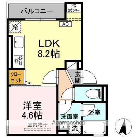 世田谷区砧１丁目ＫＪ　ＤーＲＯＯＭ工事 202号室 間取り