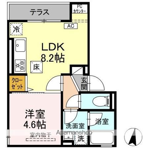 世田谷区砧１丁目ＫＪ　ＤーＲＯＯＭ工事 102号室 間取り