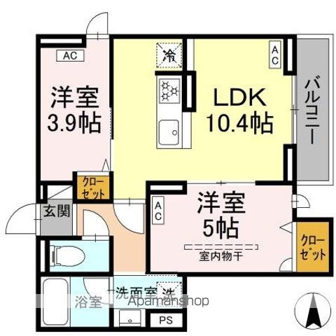 セレスティア上北沢 201号室 間取り