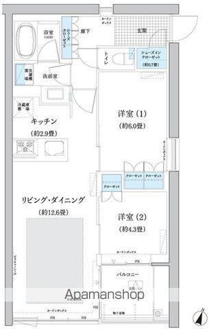 ガーデニエール砧　ＷＥＳＴ 250号室 間取り