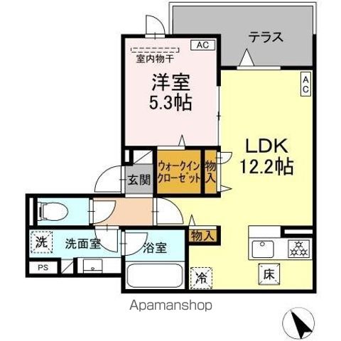 ＡｓｓｅｔーＣｏｕｒｔ世田谷船橋 102号室 間取り