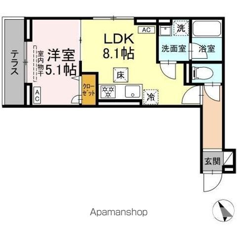 セレスティア桜上水 107号室 間取り