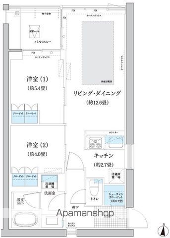 ガーデニエール砧　ＷＥＳＴ 417号室 間取り