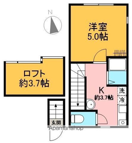 アオアクア浜田山 201号室 間取り