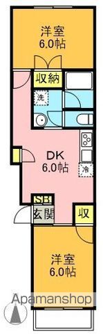 ハイフラット赤堤 202号室 間取り
