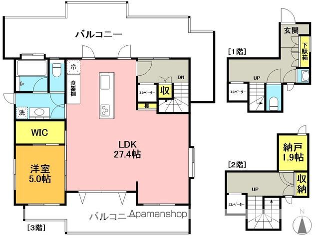 Ｃｏｒｒａｌ　Ｓｈｉｍｏｋｉｔａ　２ｎｄ 301号室 間取り