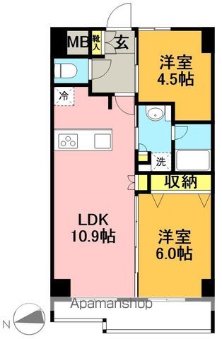 ｌｅ　Ｓｕｄ　&alpha; 402号室 間取り