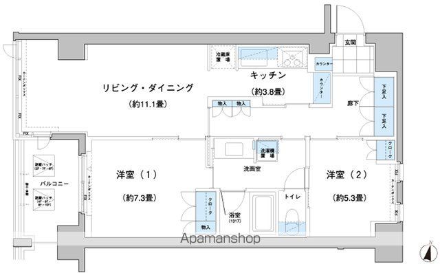ガーデニエール砧レジデンス 1013号室 間取り