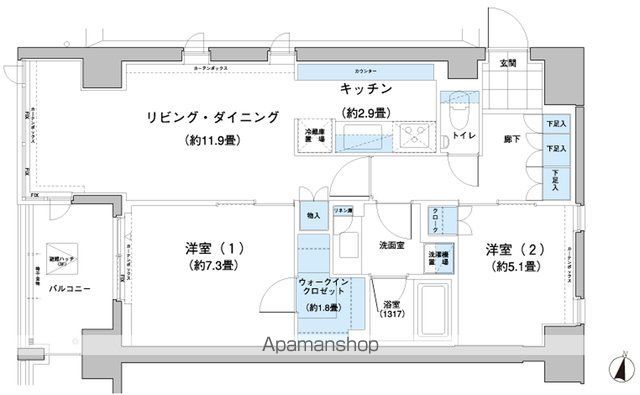 ガーデニエール砧レジデンス 317号室 間取り