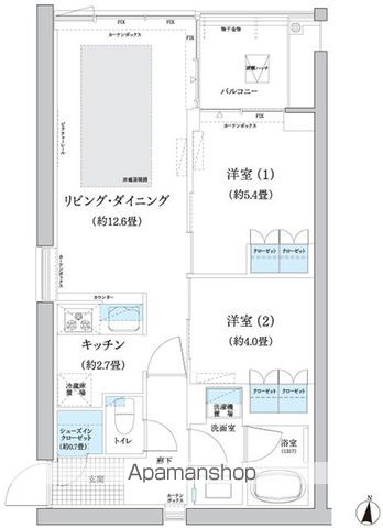 ガーデニエール砧　ＷＥＳＴ 1013号室 間取り