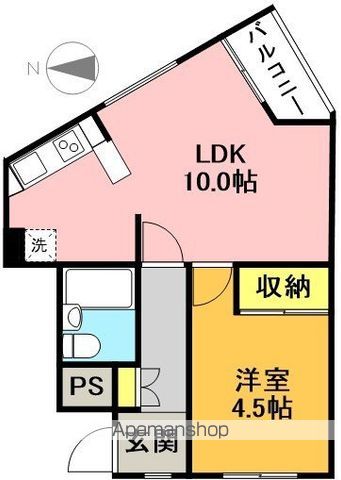 メイプルテラス 101号室 間取り