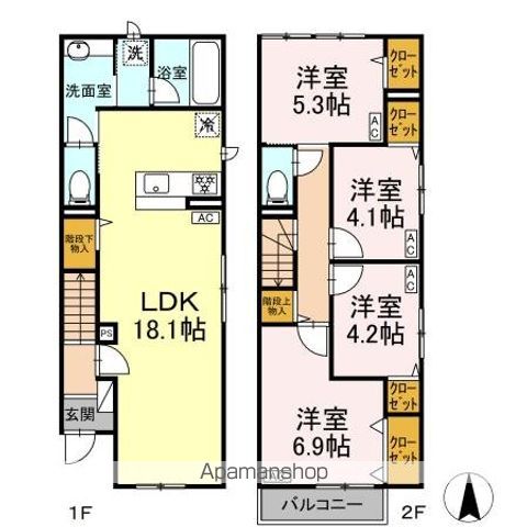 赤堤４丁目ＰＪ 102号室 間取り