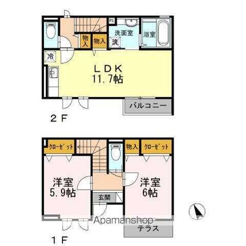 ヴェルデの杜 104号室 間取り