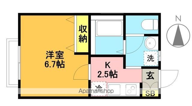 シャンブル 202号室 間取り